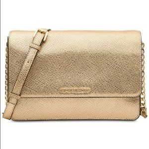 NWT Michael Kors Large Gusset Pale Gold Crossbody
